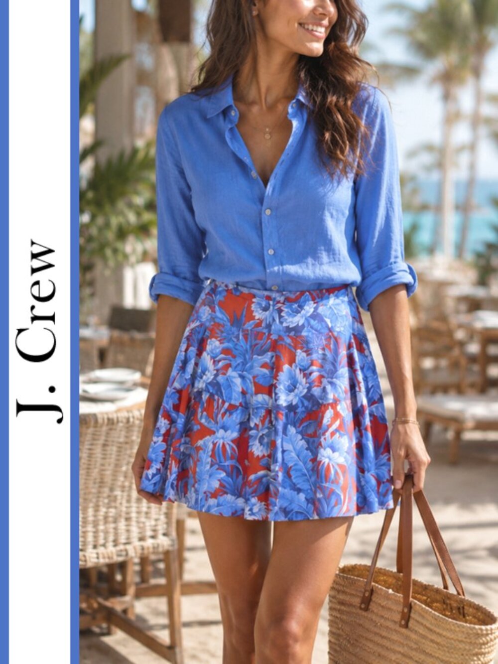J. Crew | 'Ratti Rio' Floral Printed Tiered Circle Skirt